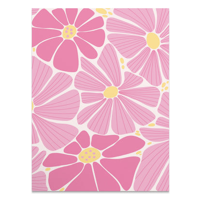 Premium Poster of Vibrant Pink and Yellow Floral Botanical Pattern Posters