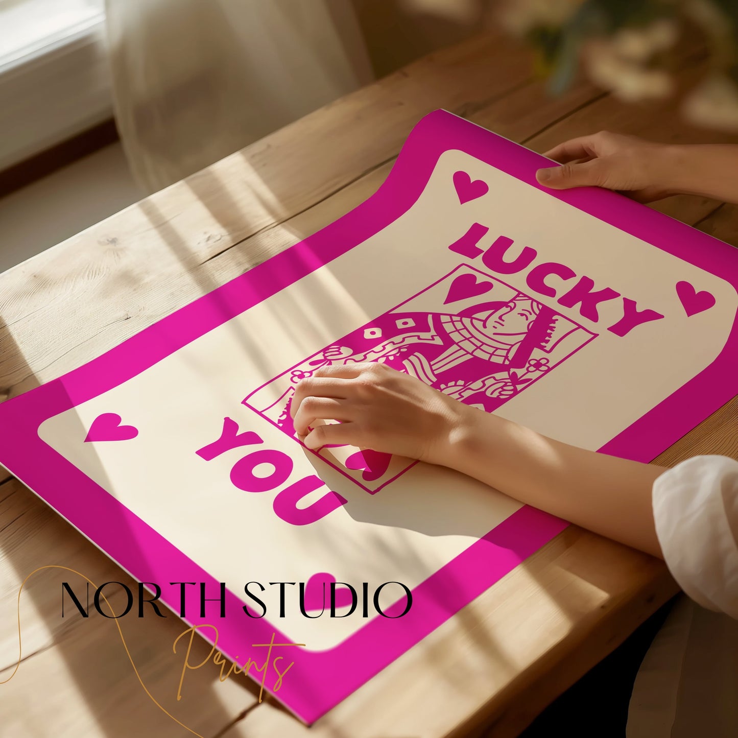 Premium Poster of Vibrant Playing Card Theme Lucky You Posters