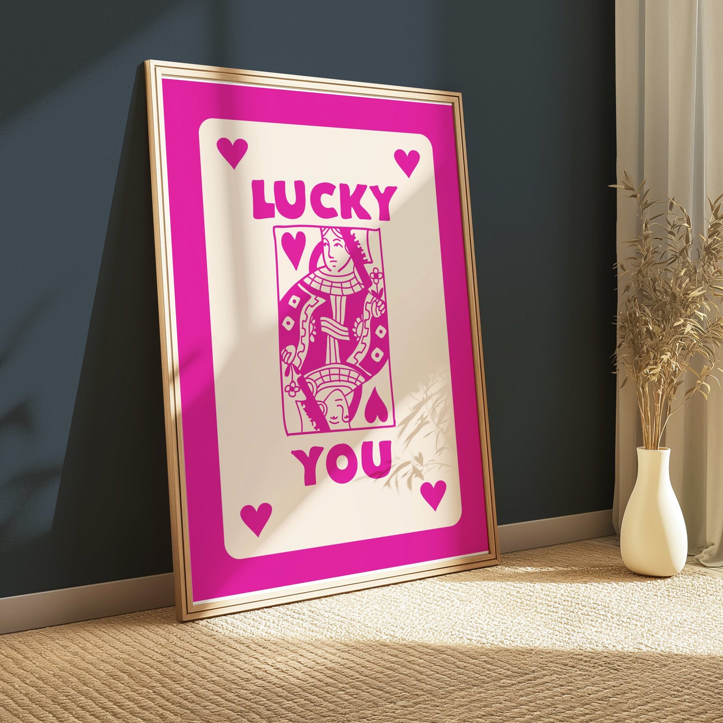 Premium Poster of Vibrant Playing Card Theme Lucky You Posters