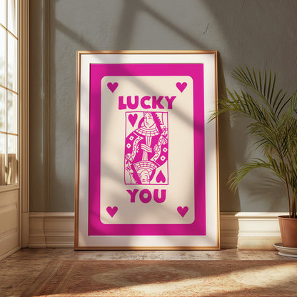 Premium Poster of Vibrant Playing Card Theme Lucky You Posters