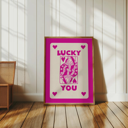 Premium Poster of Vibrant Playing Card Theme Lucky You Posters