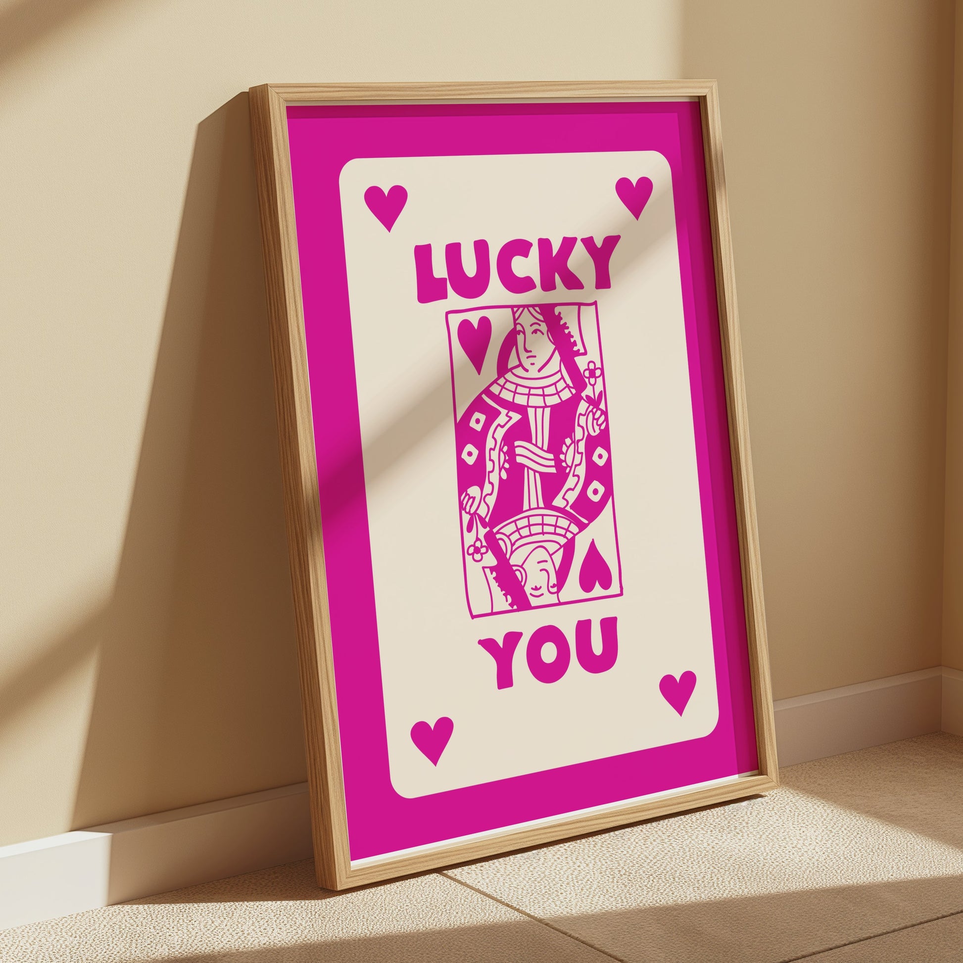 Premium Poster of Vibrant Playing Card Theme Lucky You Posters