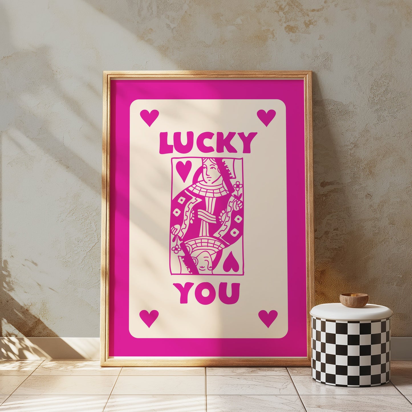 Premium Poster of Vibrant Playing Card Theme Lucky You Posters