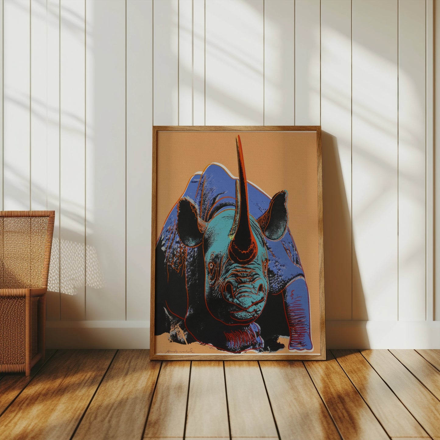Premium Poster of Vibrant Pop Art Rhino Painting Colorful Wall Art Posters
