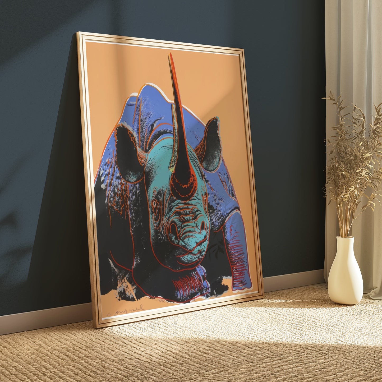 Premium Poster of Vibrant Pop Art Rhino Painting Colorful Wall Art Posters