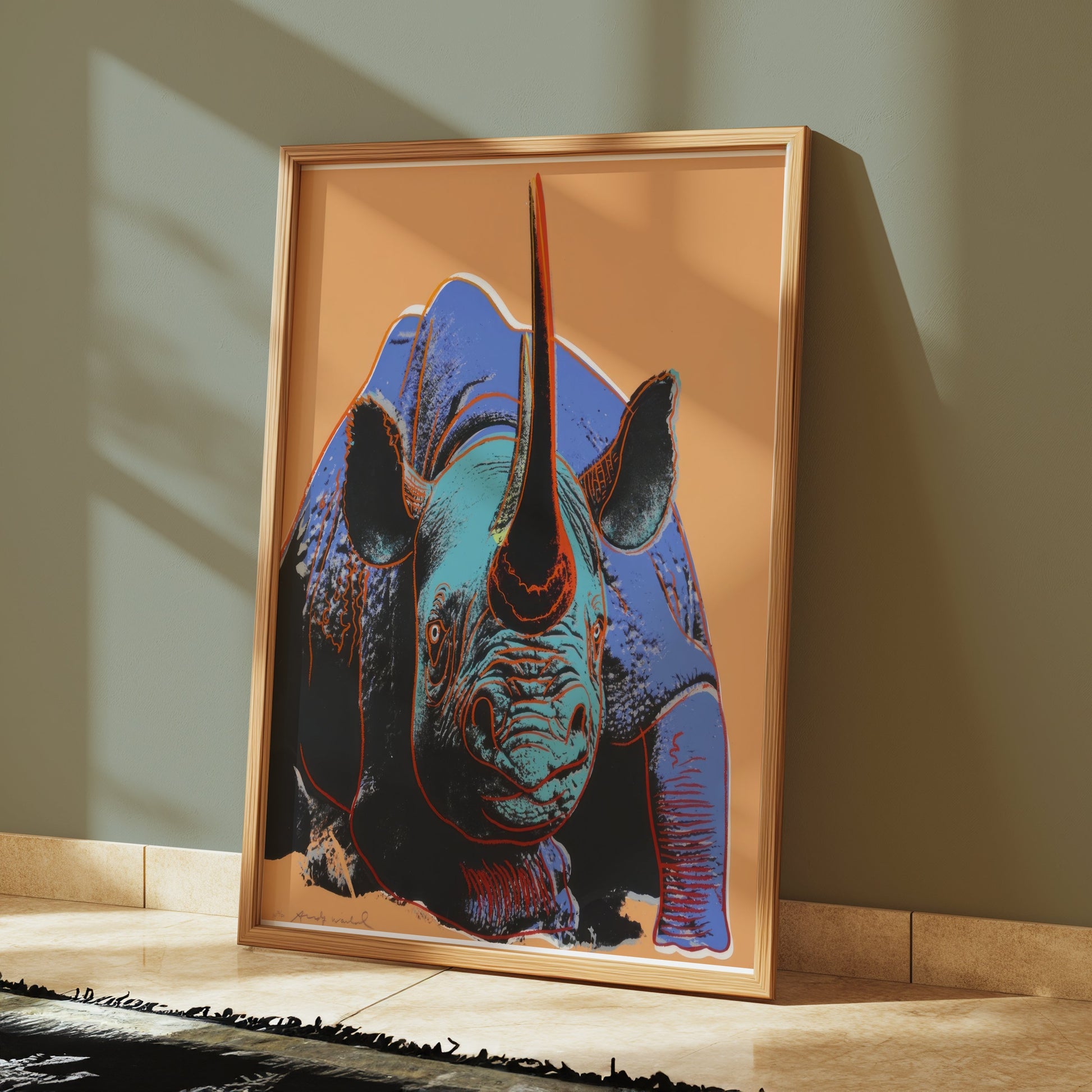 Premium Poster of Vibrant Pop Art Rhino Painting Colorful Wall Art Posters