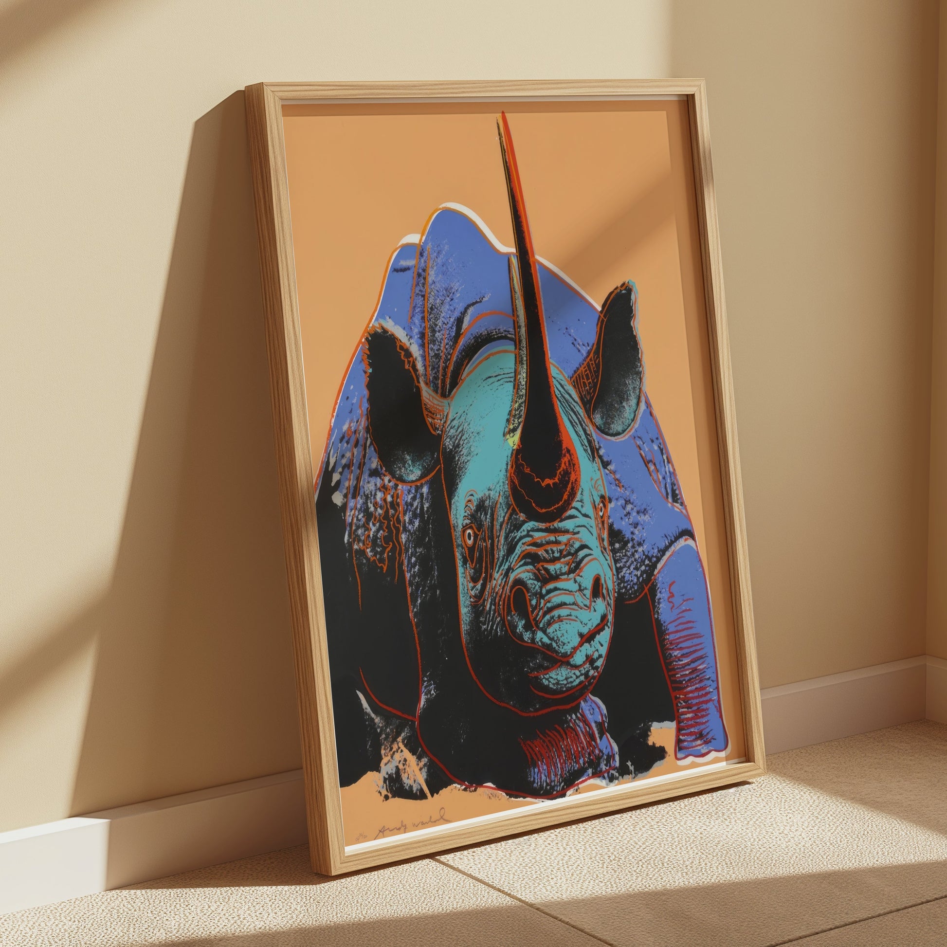 Premium Poster of Vibrant Pop Art Rhino Painting Colorful Wall Art Posters