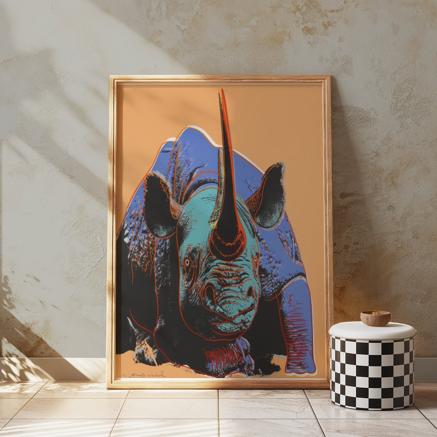 Premium Poster of Vibrant Pop Art Rhino Painting Colorful Wall Art Posters