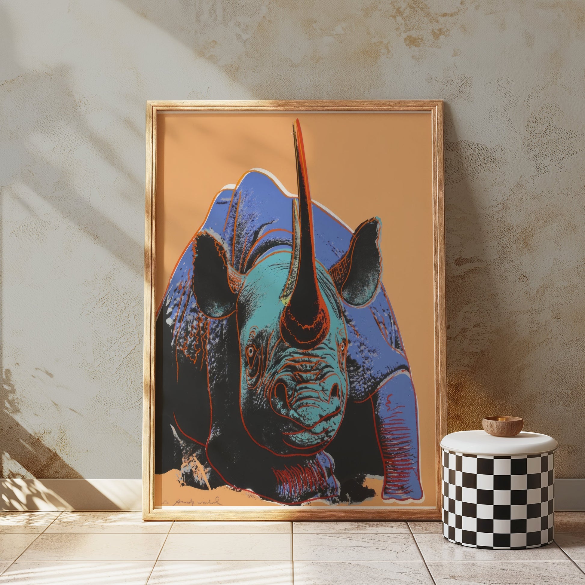 Premium Poster of Vibrant Pop Art Rhino Painting Colorful Wall Art Posters