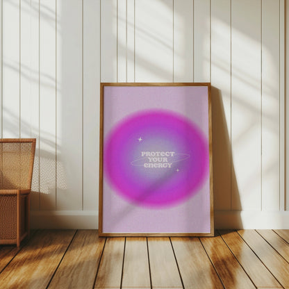 Premium Poster of Vibrant Purple Protect Your Energy Inspirational Posters