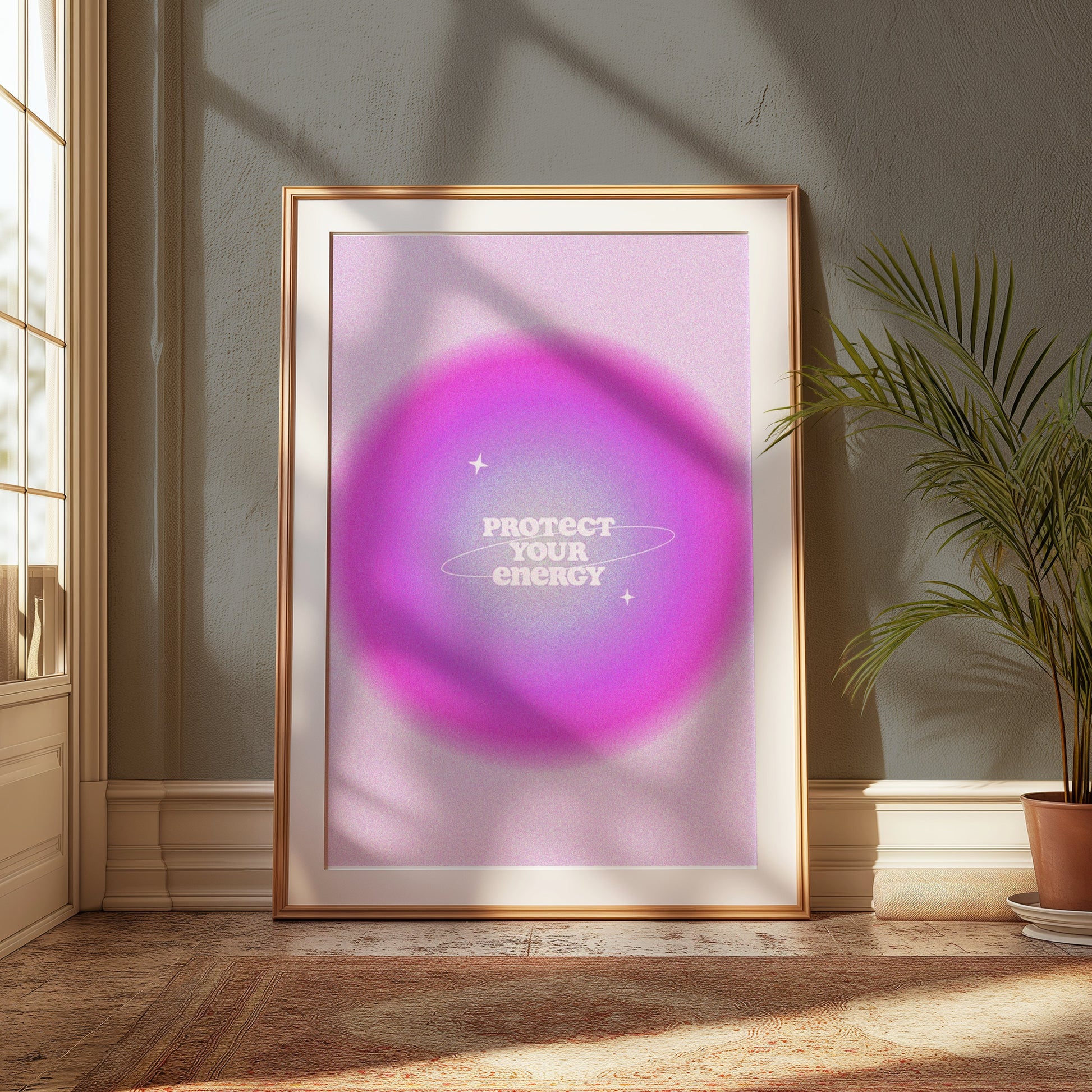 Premium Poster of Vibrant Purple Protect Your Energy Inspirational Posters