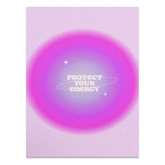 Premium Poster of Vibrant Purple Protect Your Energy Inspirational Posters