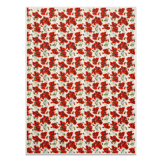 Premium Poster of Vibrant Red Poppy Flower Pattern Art Wall Posters