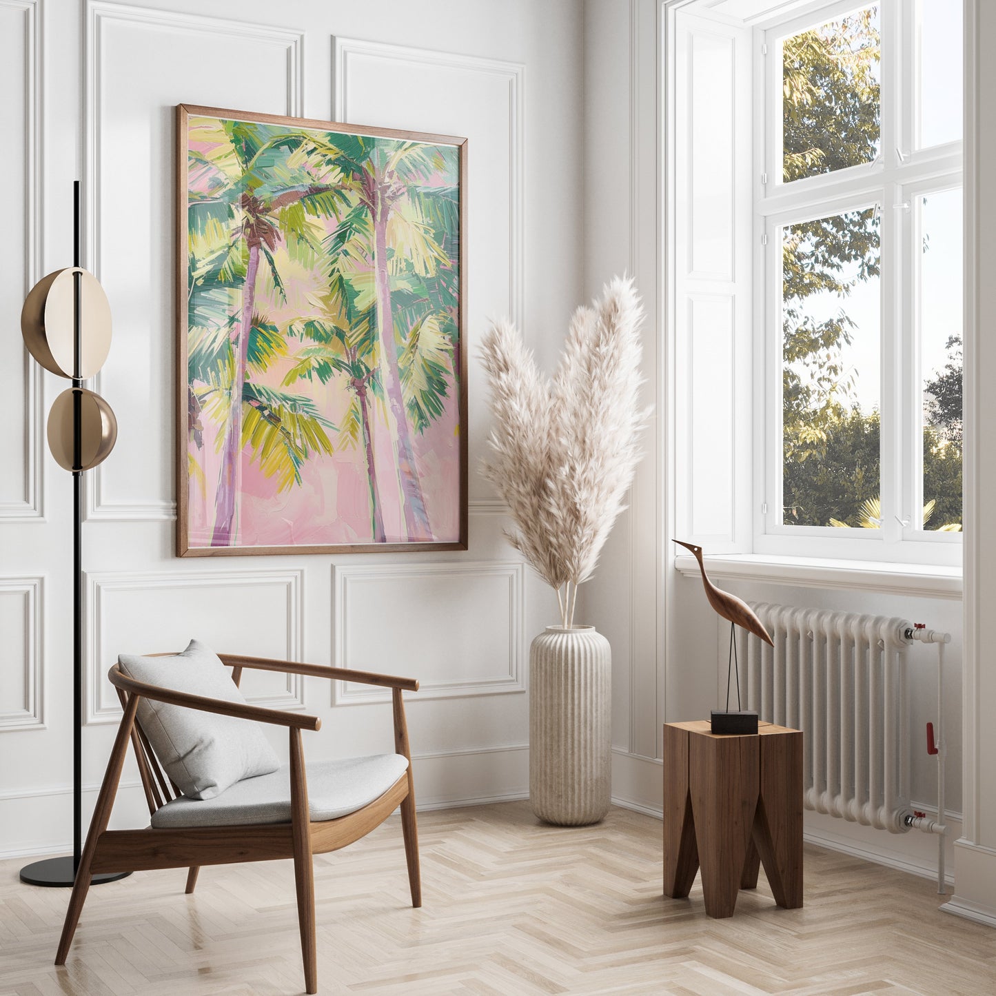 Premium Poster of Vibrant Tropical Palm Trees Abstract Art Posters