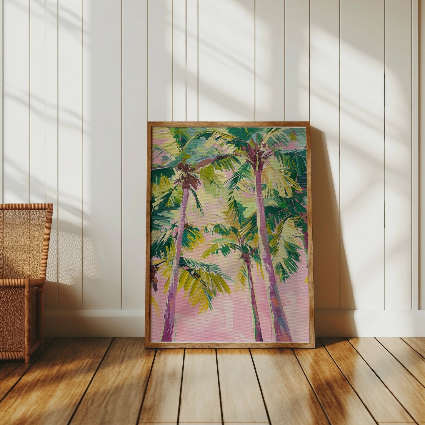 Premium Poster of Vibrant Tropical Palm Trees Abstract Art Posters