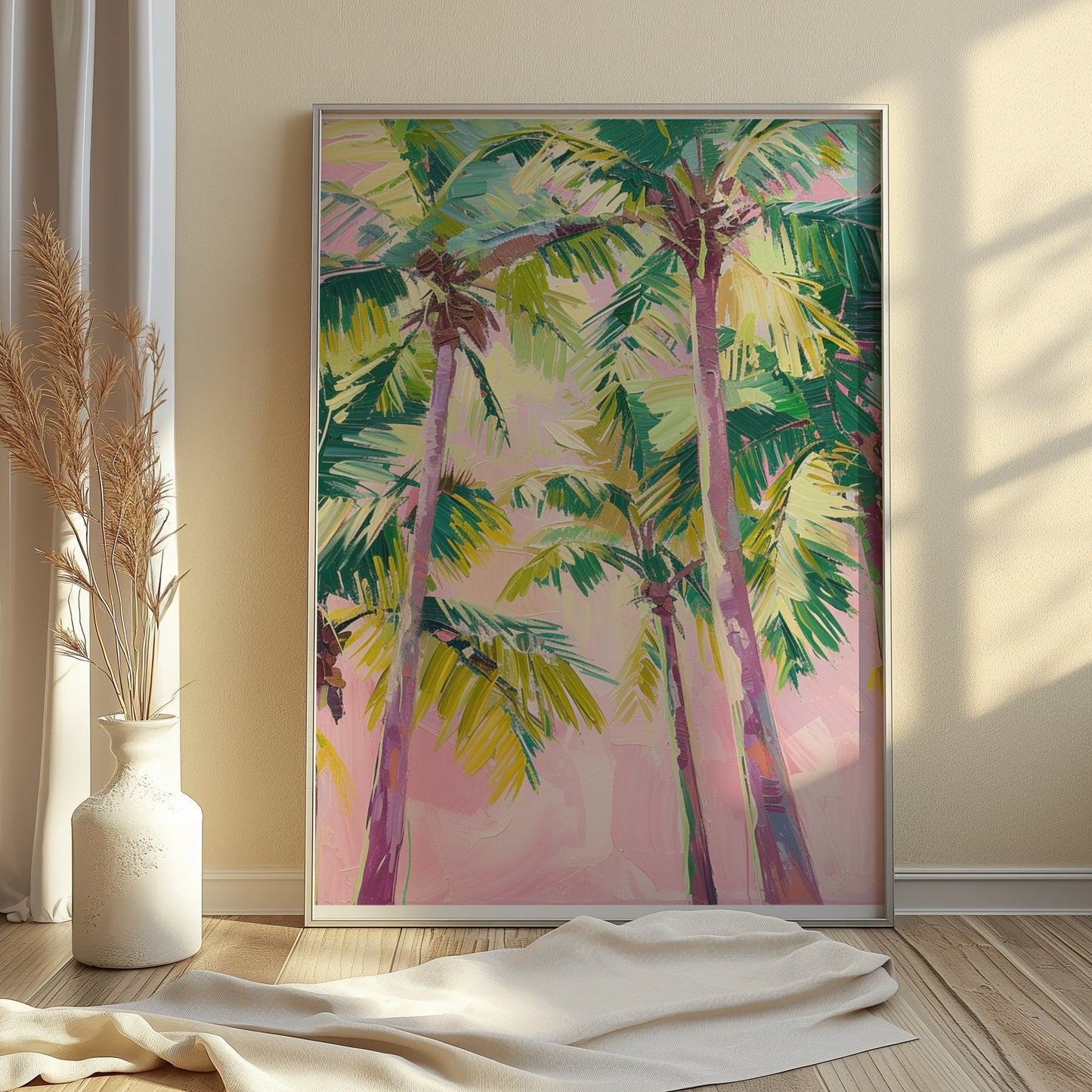 Premium Poster of Vibrant Tropical Palm Trees Abstract Art Posters