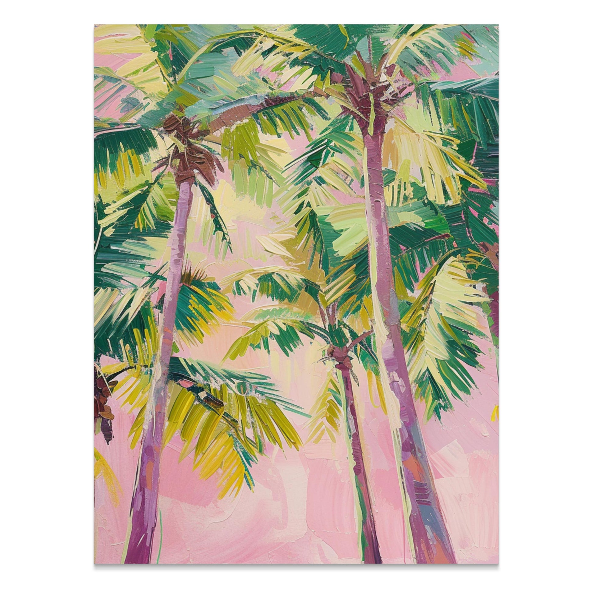 Premium Poster of Vibrant Tropical Palm Trees Abstract Art Posters
