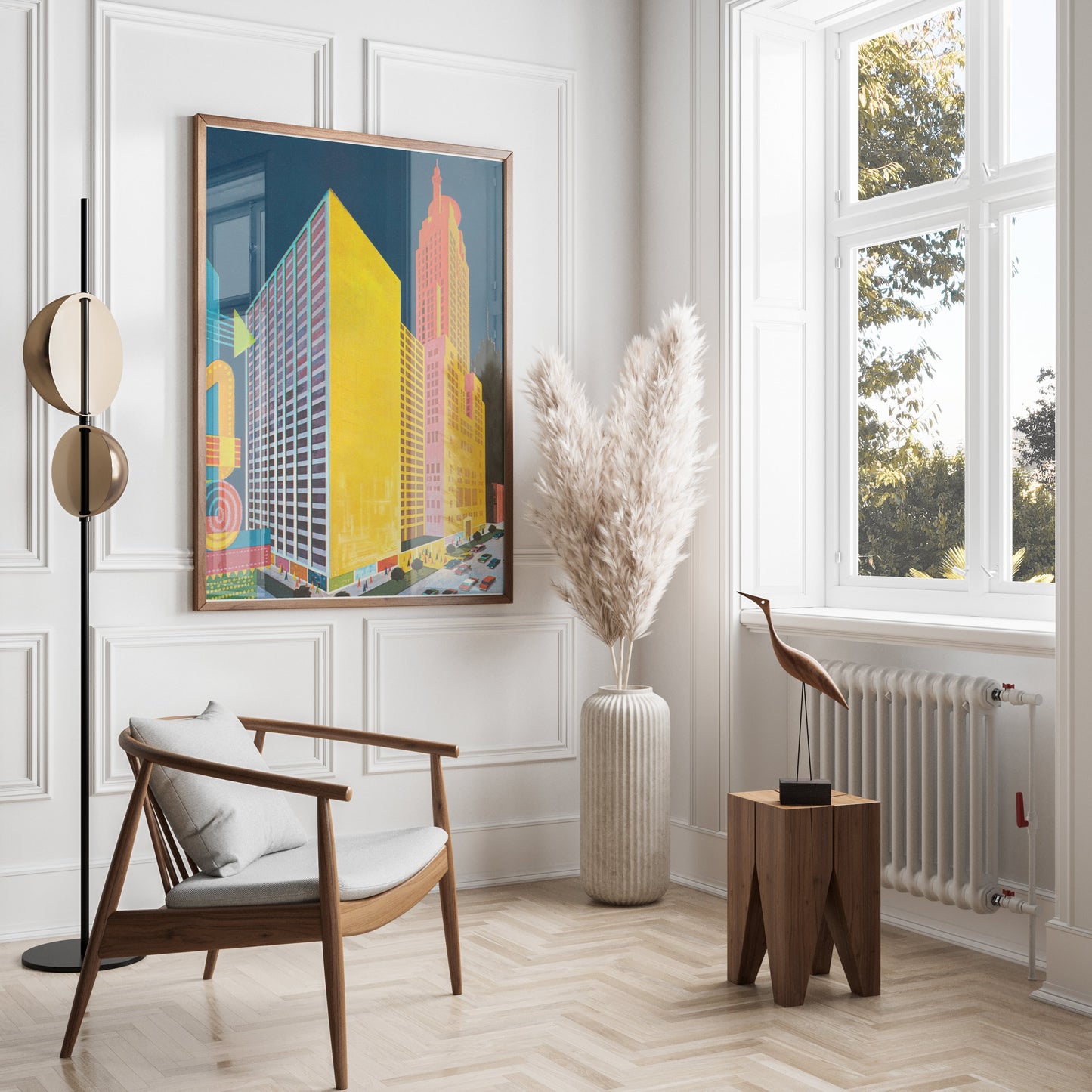 Premium Poster of Vibrant Urban Cityscape Modern Art Style Posters