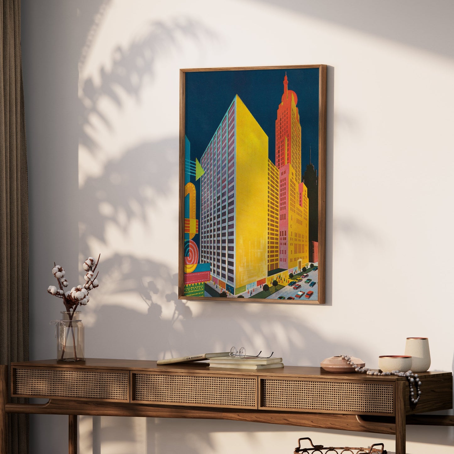 Premium Poster of Vibrant Urban Cityscape Modern Art Style Posters
