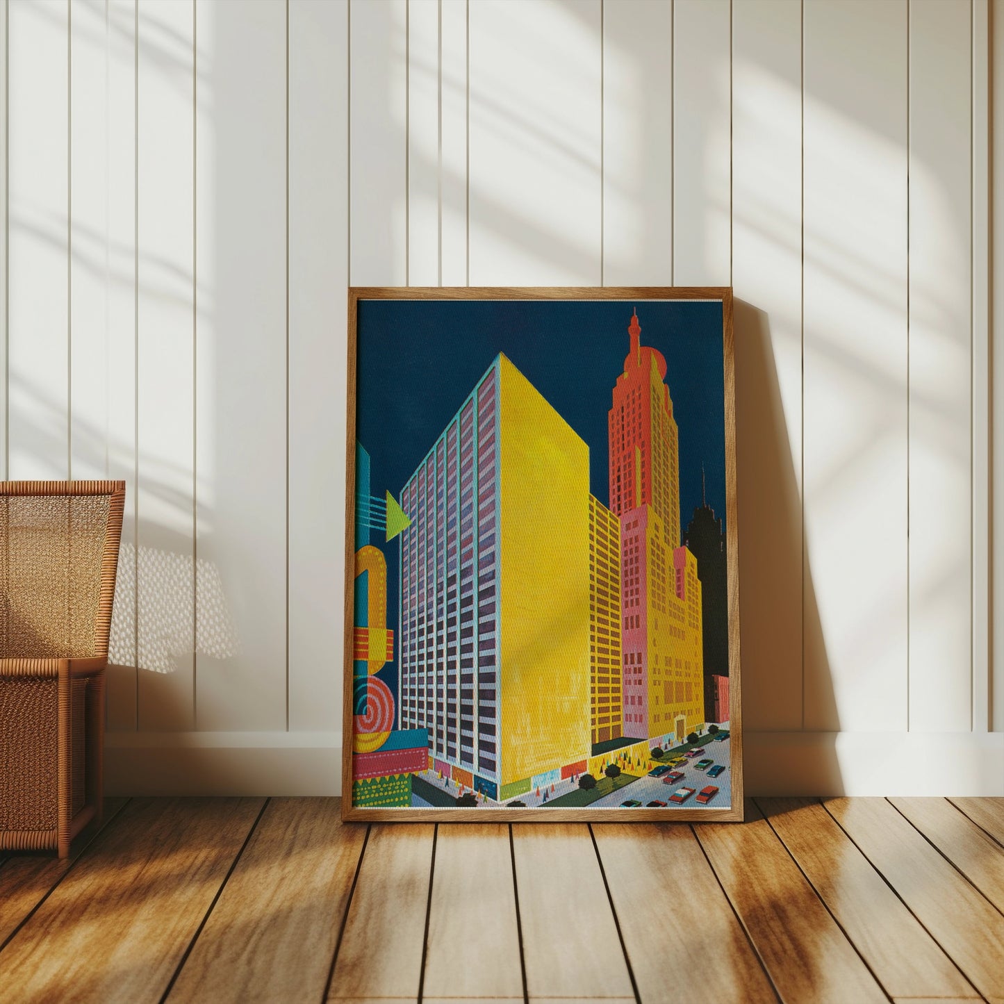 Premium Poster of Vibrant Urban Cityscape Modern Art Style Posters