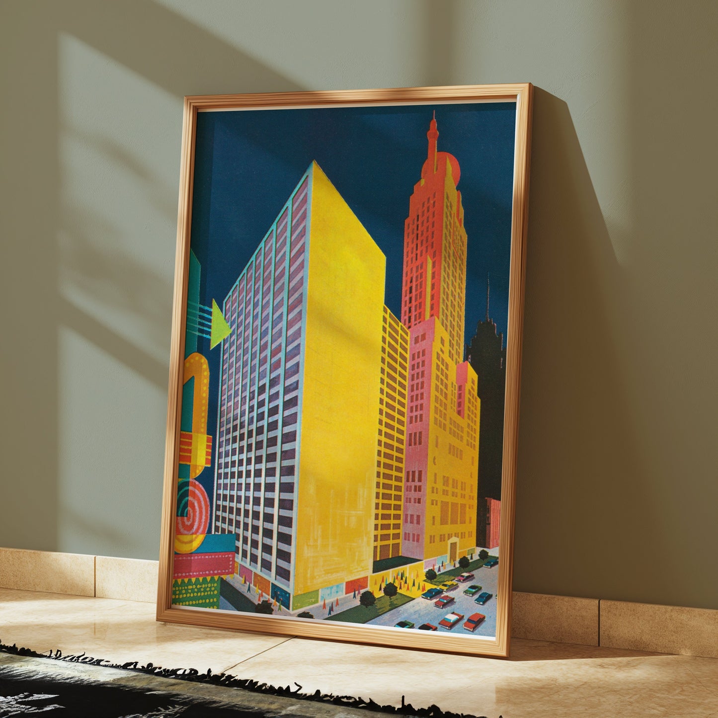 Premium Poster of Vibrant Urban Cityscape Modern Art Style Posters