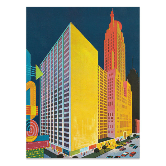 Premium Poster of Vibrant Urban Cityscape Modern Art Style Posters