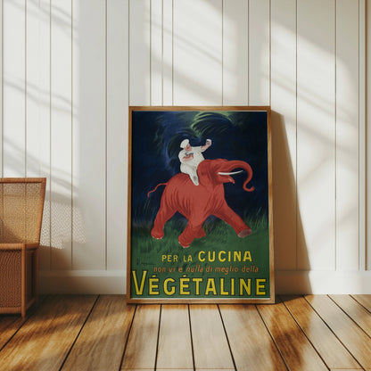 Premium Poster of Vibrant Vintage Chef Riding Elephant Kitchen Posters