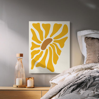 Premium Poster of Vibrant Yellow Abstract Floral Wall Art Canvas Wraps