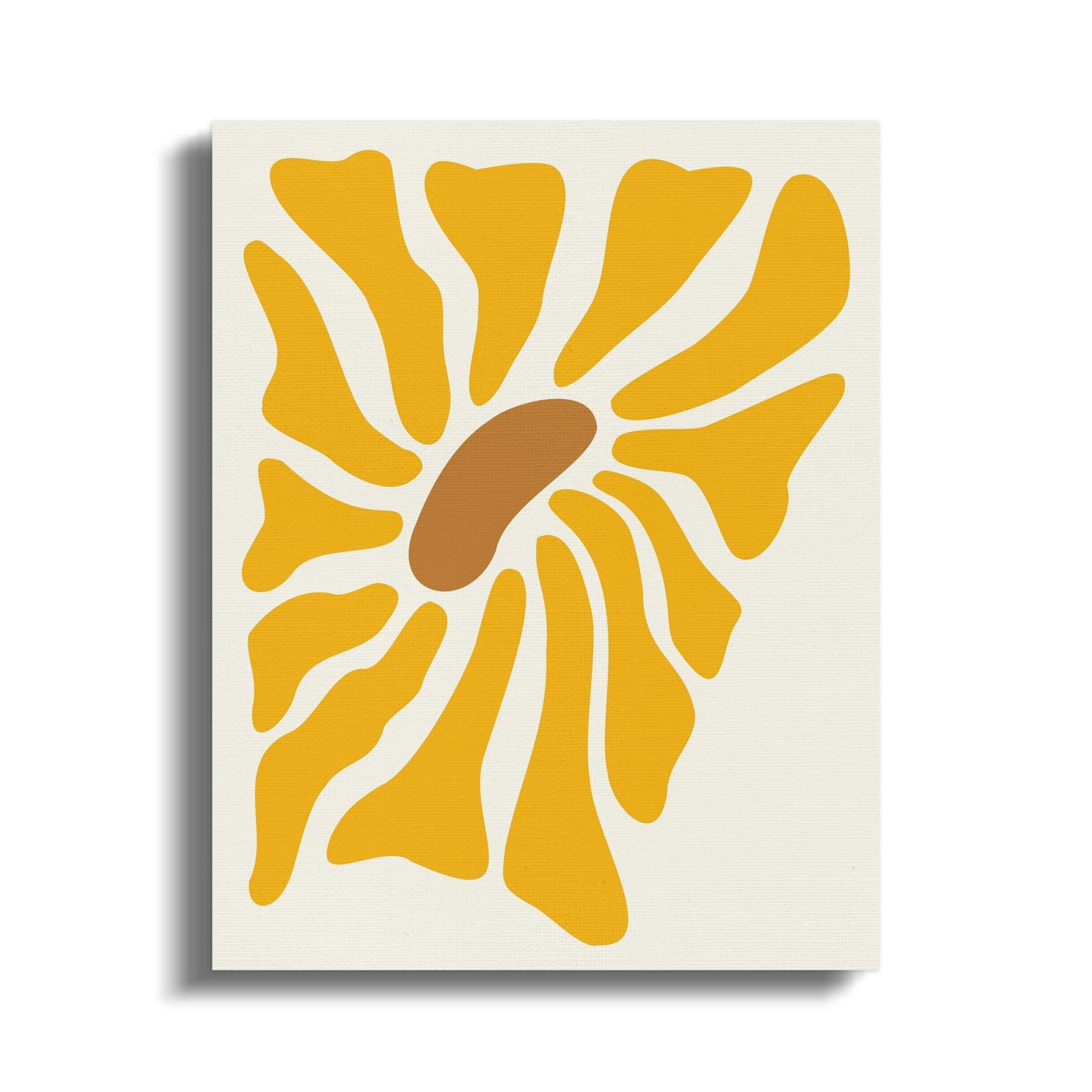 Premium Poster of Vibrant Yellow Abstract Floral Wall Art Canvas Wraps