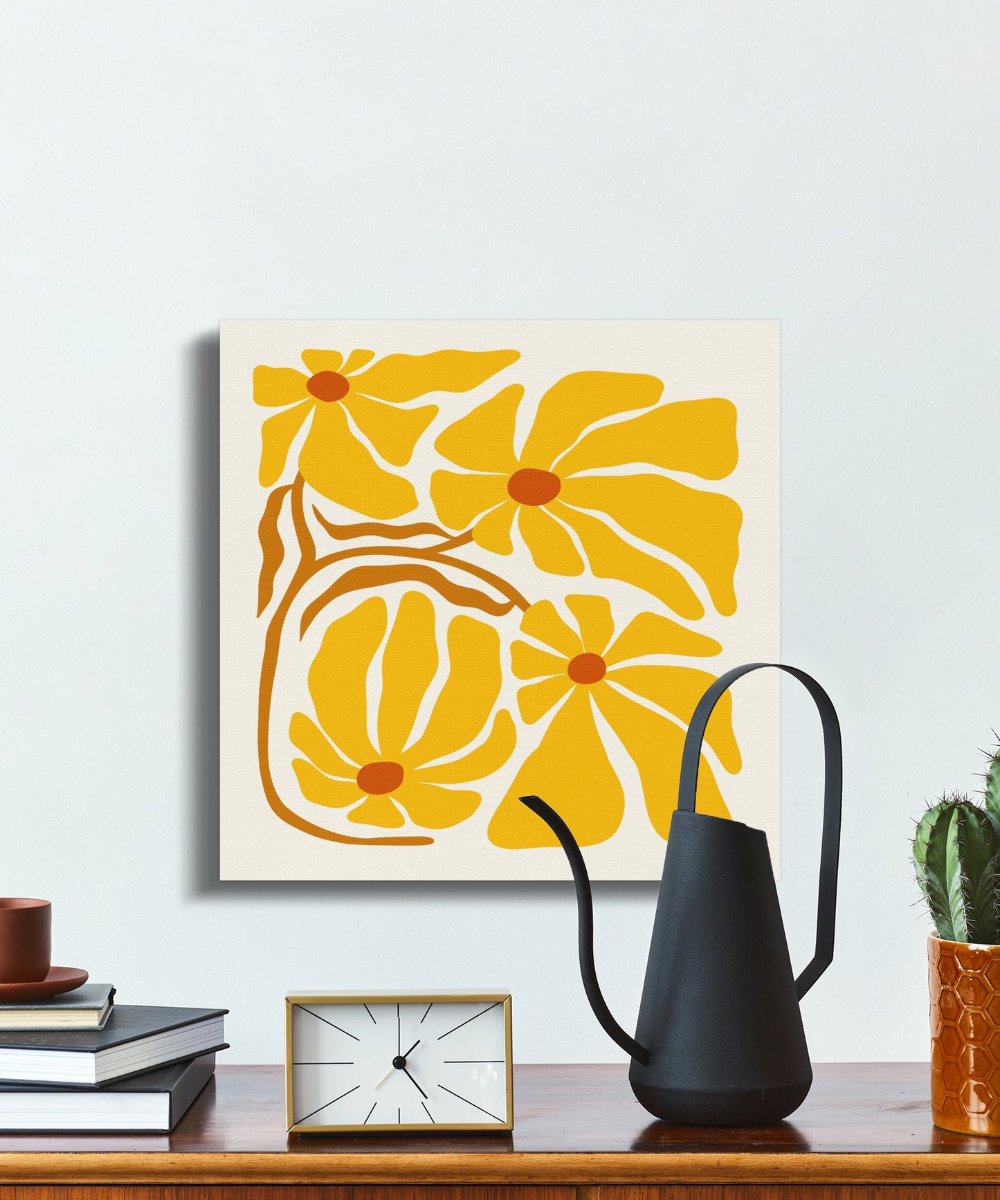 Premium Poster of Vibrant Yellow Floral Wall Art Canvas Wraps