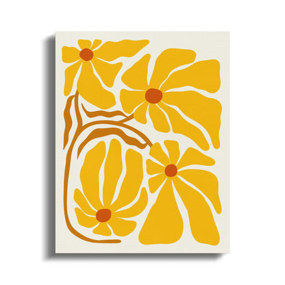 Premium Poster of Vibrant Yellow Floral Wall Art Canvas Wraps