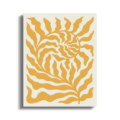 Premium Poster of Vibrant Yellow Leaf Design Floral Wall Art Canvas Wraps
