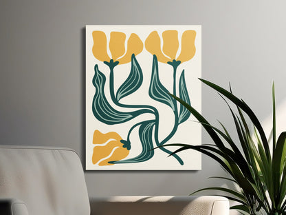 Premium Poster of Vibrant Yellow Petals Floral Wall Art Canvas Wraps