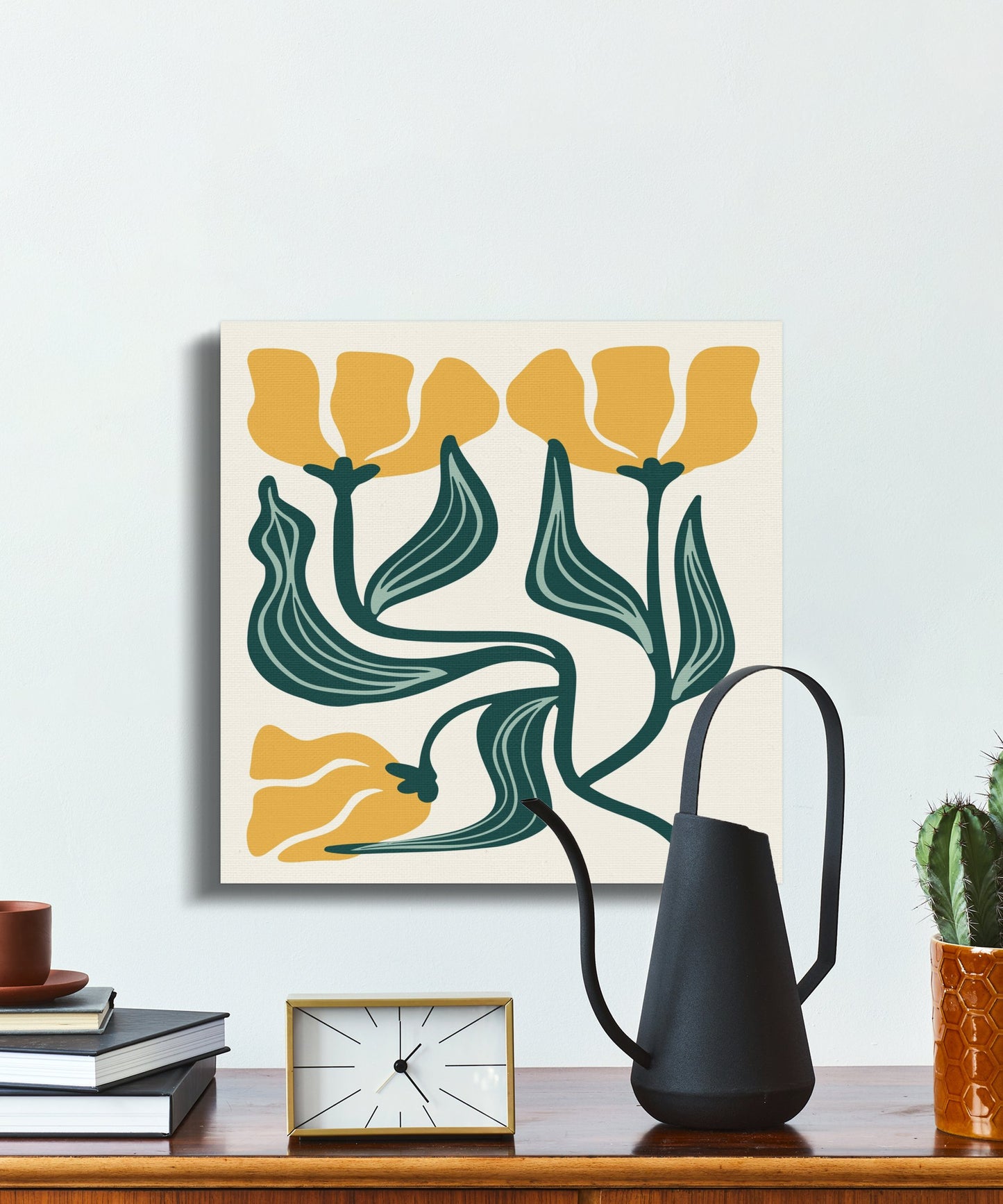 Premium Poster of Vibrant Yellow Petals Floral Wall Art Canvas Wraps