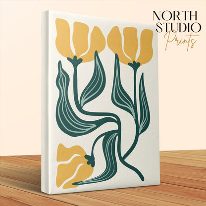 Premium Poster of Vibrant Yellow Petals Floral Wall Art Canvas Wraps