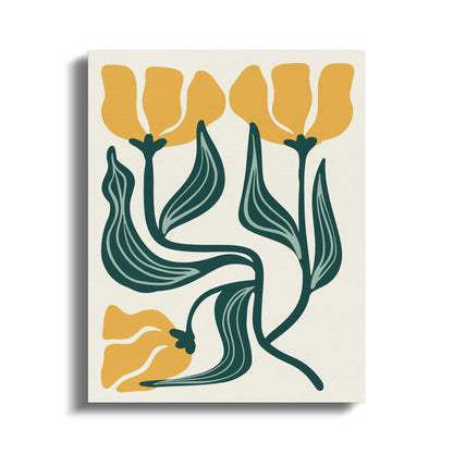 Premium Poster of Vibrant Yellow Petals Floral Wall Art Canvas Wraps