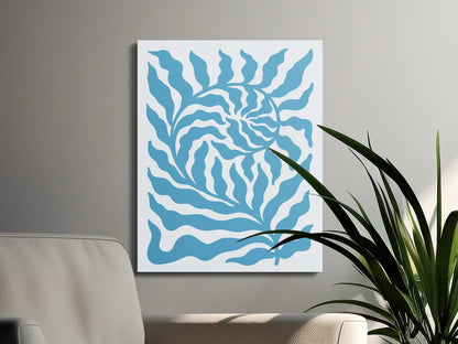 Premium Poster of Vibrant floral wall art blue design Canvas Wraps