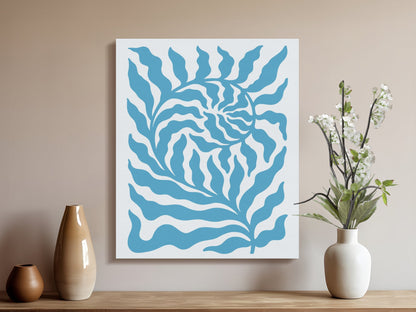 Premium Poster of Vibrant floral wall art blue design Canvas Wraps