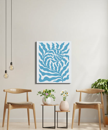 Premium Poster of Vibrant floral wall art blue design Canvas Wraps