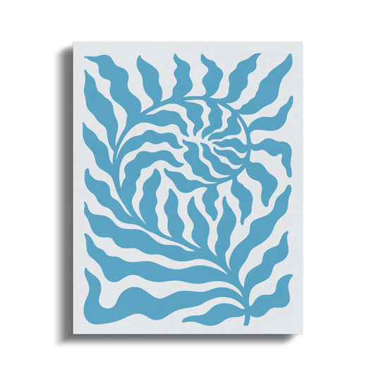 Premium Poster of Vibrant floral wall art blue design Canvas Wraps