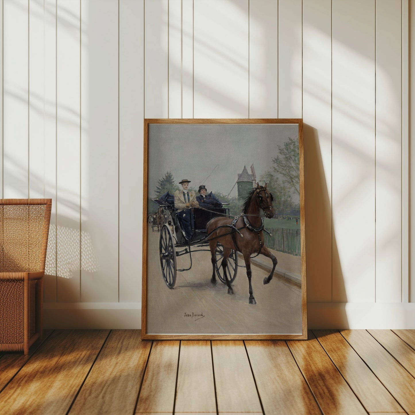 Premium Poster of Victorian Horse Carriage With Driver And Boy Posters