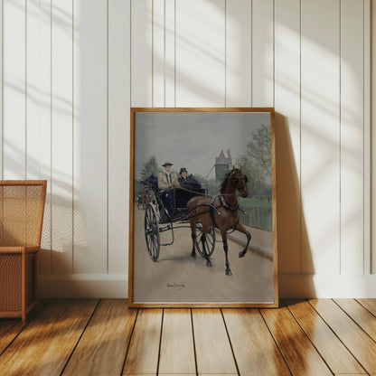 Premium Poster of Victorian Horse Carriage With Driver And Boy Posters