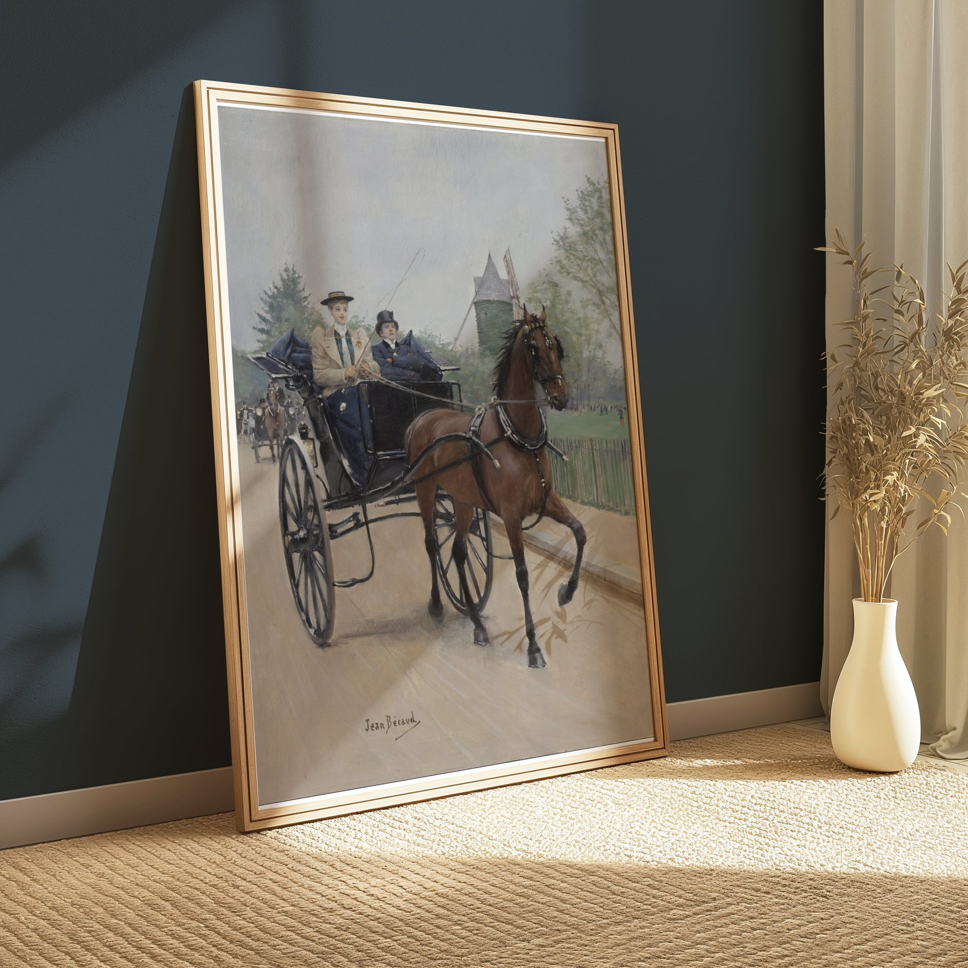 Premium Poster of Victorian Horse Carriage With Driver And Boy Posters