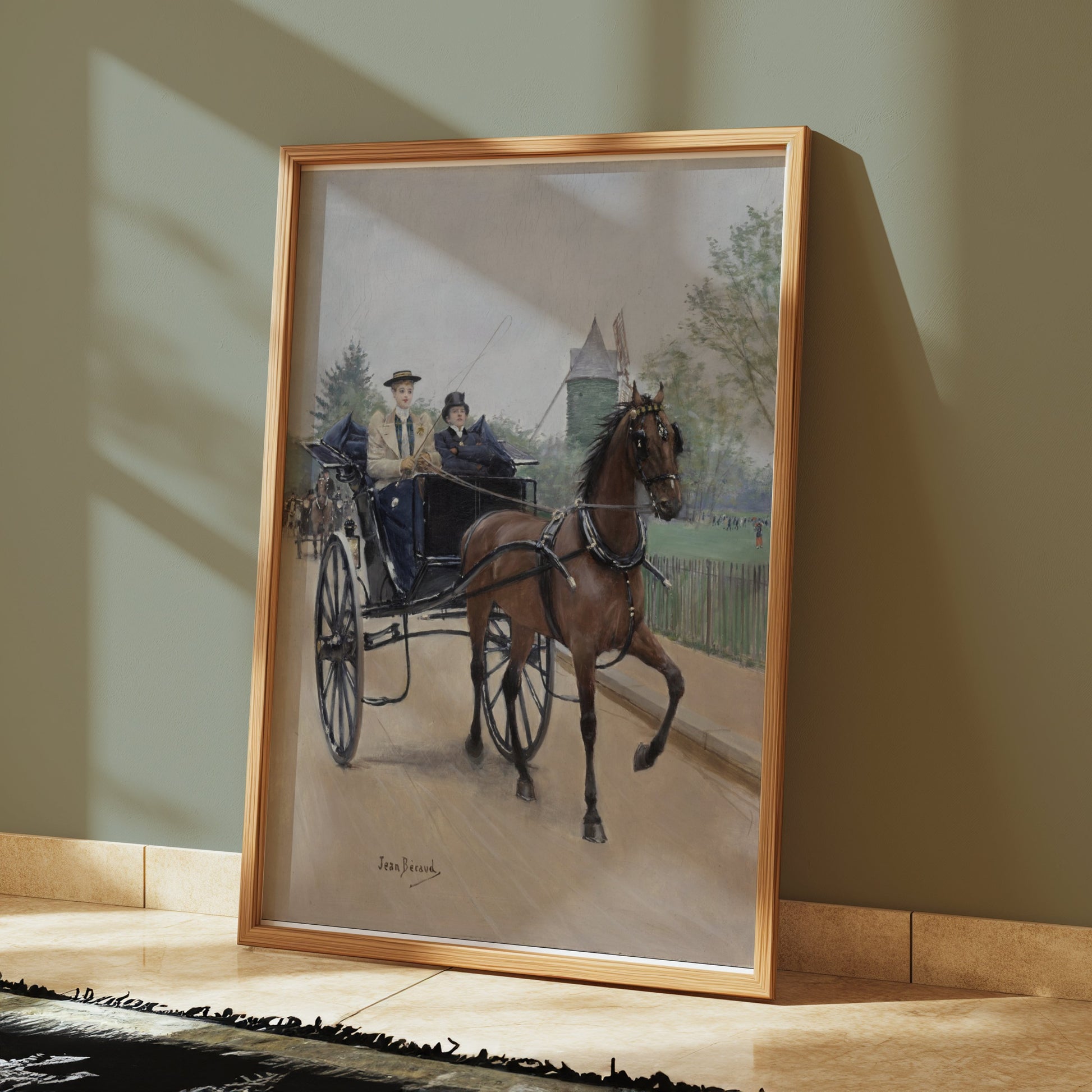 Premium Poster of Victorian Horse Carriage With Driver And Boy Posters