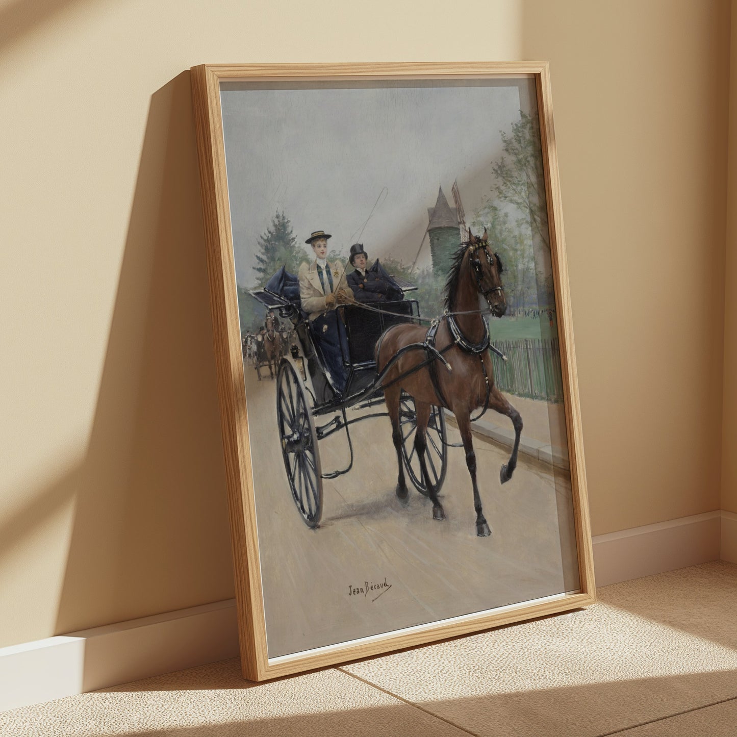 Premium Poster of Victorian Horse Carriage With Driver And Boy Posters