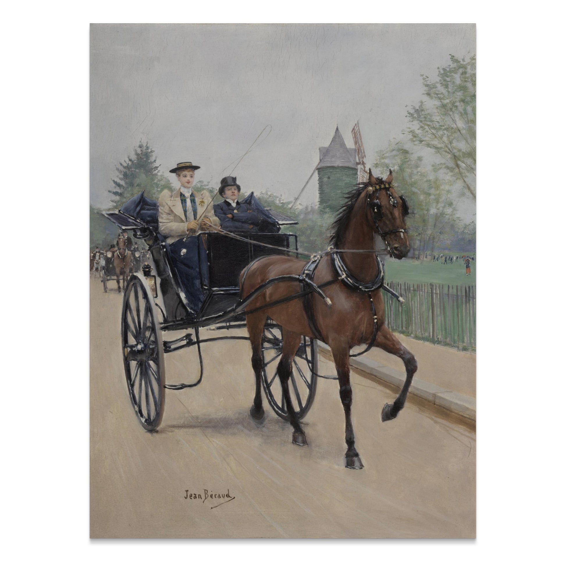 Premium Poster of Victorian Horse Carriage With Driver And Boy Posters