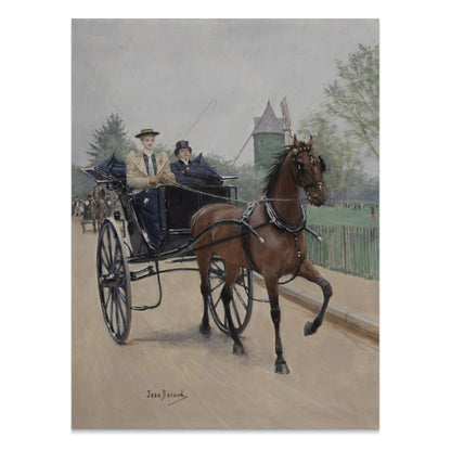 Premium Poster of Victorian Horse Carriage With Driver And Boy Posters