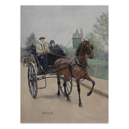Premium Poster of Victorian Horse Carriage With Driver And Boy Posters