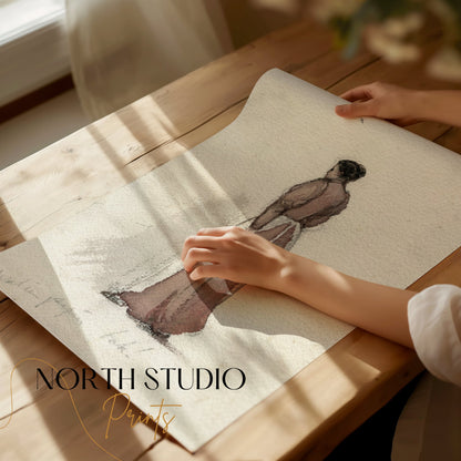 Premium Poster of Victorian Woman Standing with Back Turned Posters