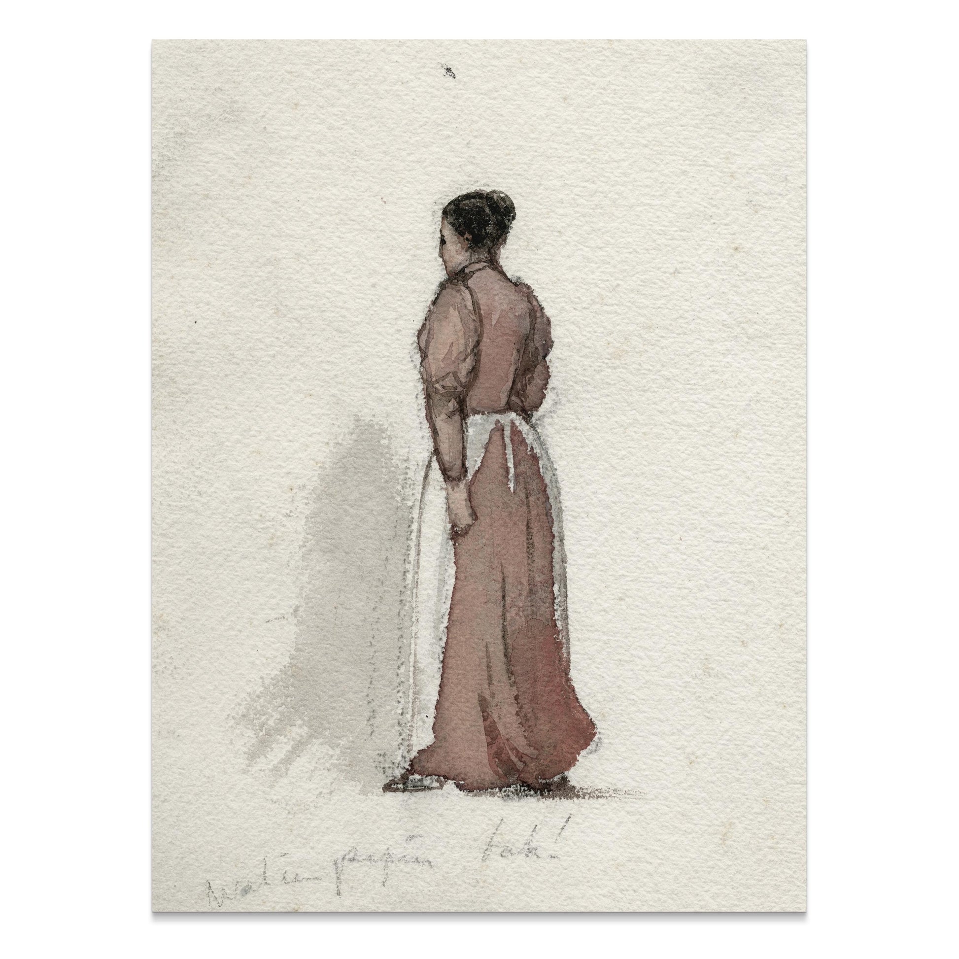 Premium Poster of Victorian Woman Standing with Back Turned Posters